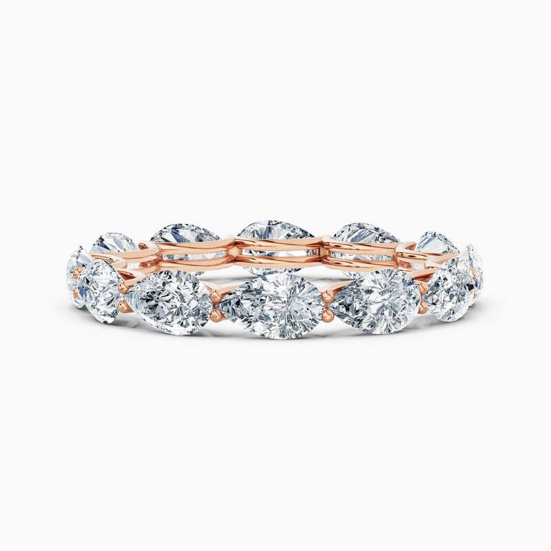 Auriya 14k Gold Pear East-West Lab Grown Diamond Eternity Band 1.70 - 6.75 ct. tw. (F-G, VS) - 3.60 ct. wt. - 7 - Rose