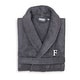 preview thumbnail 25 of 26, Authentic Hotel and Spa Unisex Grey Turkish Cotton Terry Bath Robe with White Block Monogram L/XL - F