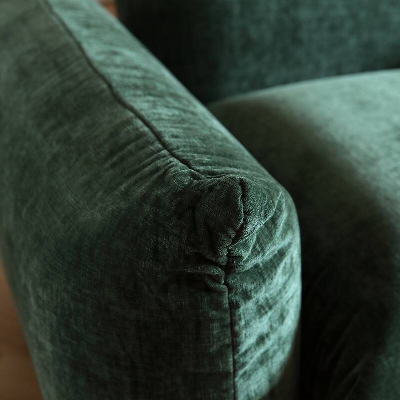 Single Sofa Accent Chair Armchair Chenille Fabric Sofa with Ottoman Set