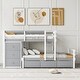 preview thumbnail 3 of 11, Wood Twin Over Twin Loft Bunk Kids Bed Frame with 6-Drawers & Ladder, Space-Saving, No Box Spring Needed, Sturdy & Durable, Grey