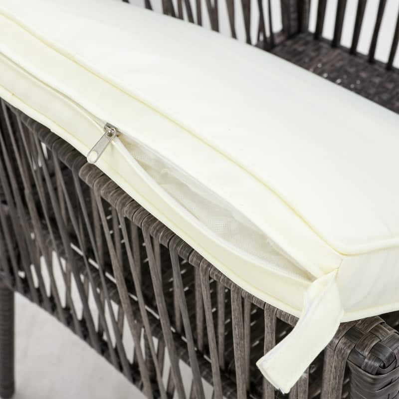 PATIO FESTIVAL Outdoor Wicker Dining Chair with Seat Cushion (2-Pack)