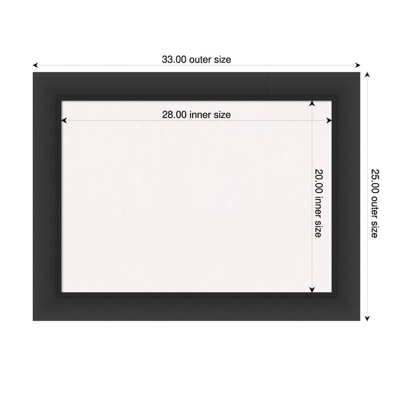 Sloped Black Framed Cork Board - Bulletin Board, Organization Board, Pin Board - White - 33 x 25 in