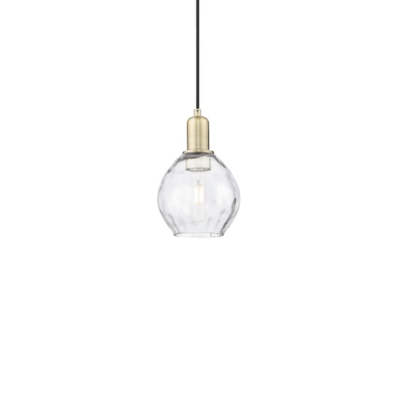 Innovations Lighting 716-1P-10-6 Waverly Pendant Waverly 6" Wide Mini - Antique Brass / Clear