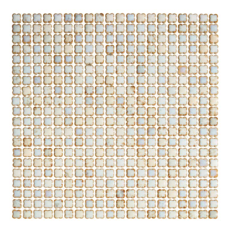 Merola Tile Fioretti Glossy Beige 12" x 12" Porcelain Floor and Wall Tile