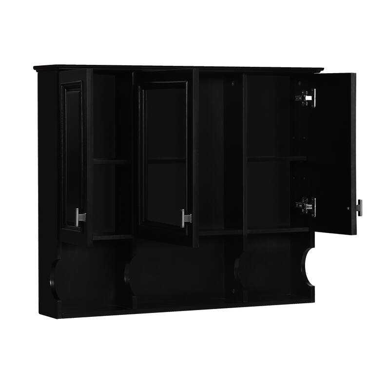 Modern Bathroom Wall Cabinet with Mirror,Mirror Cabinet with Open Shelves,Wall Mounted Bathroom Medicine Cabinet