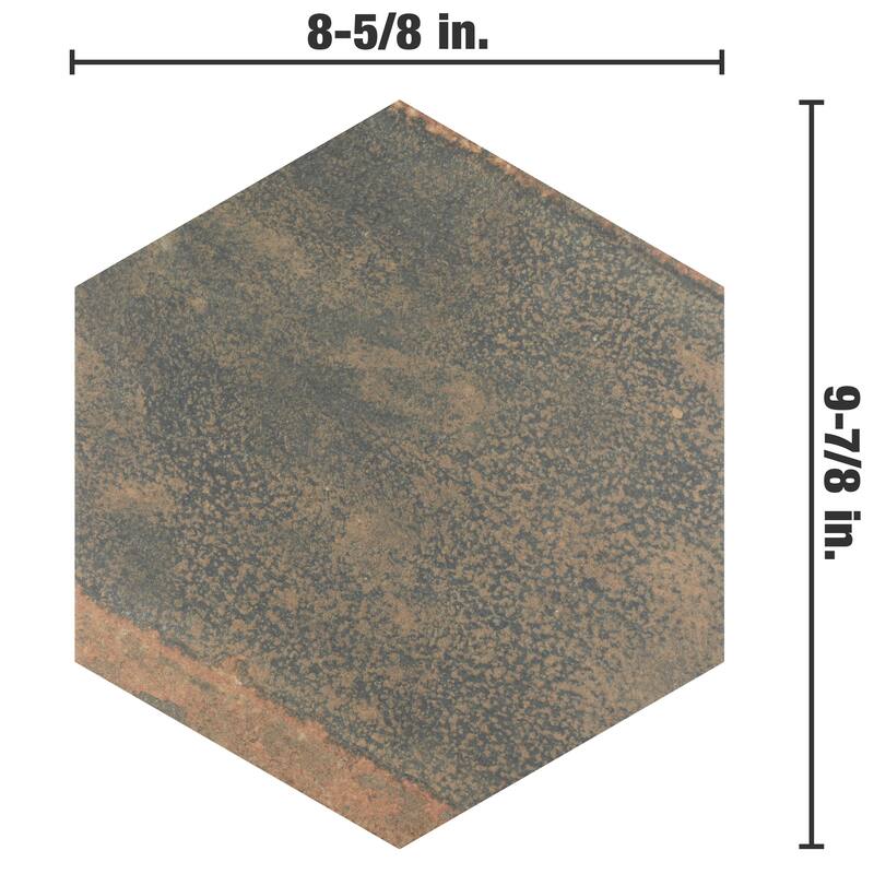 Merola Tile Maheno Hex Mix 8-5/8" x 9-7/8" Porcelain Floor and Wall Tile