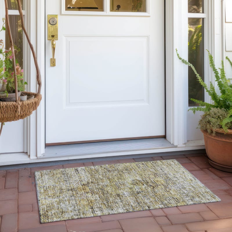 Machine Washable Indoor/ Outdoor Vintage Traditional Chantille Rug