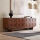preview thumbnail 7 of 9, 78.74 Mid-Century Brown Solid Wood TV Cabinet, Modern Media Console for Livingroom, Pre-Assembled