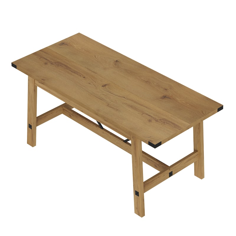 WAMPAT 4-6 Person Farmhouse Dining Table, 67.7 Inches Wide