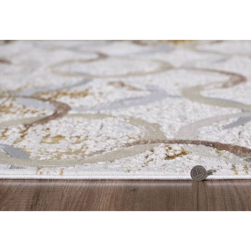 Domani Glam Distressed Geometric Rug