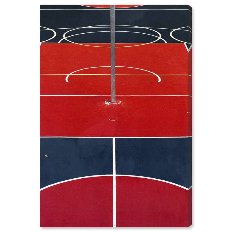 Wynwood Studio Canvas Abstract Geometric Court Blue and Modern & Contemporary Wall Art Canvas Print