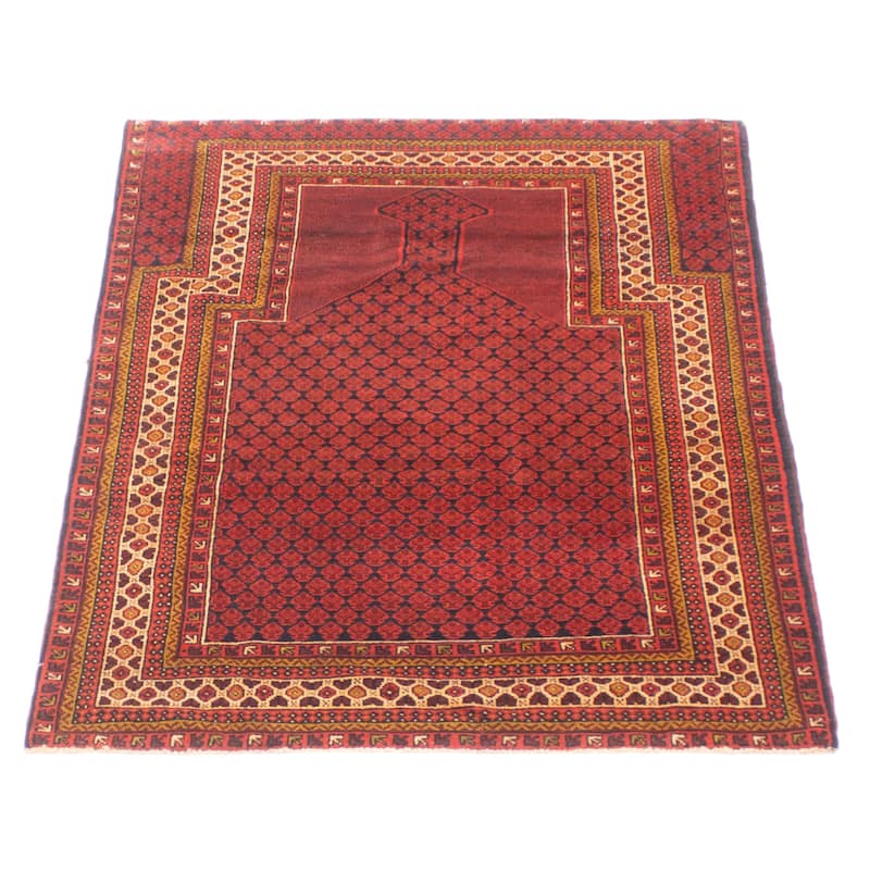 Teimani Burgundy Rug 3'4" x 5'3" - 3'4 x 5'3