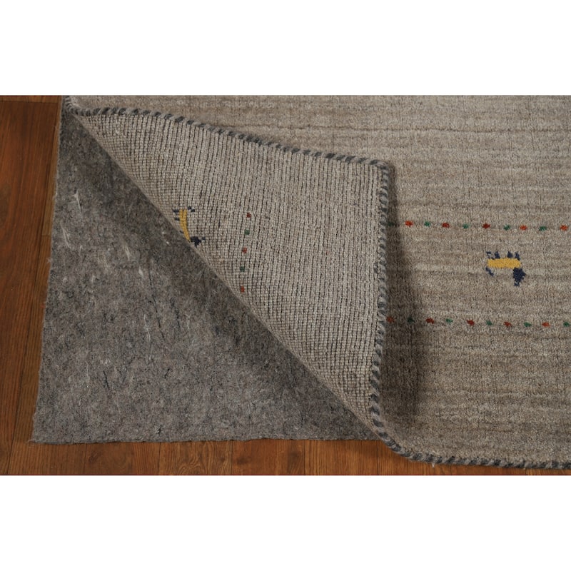 Gabbeh Indian Area Rug Hand-Knotted Oriental Wool Carpet - 5'1" x 7'9"