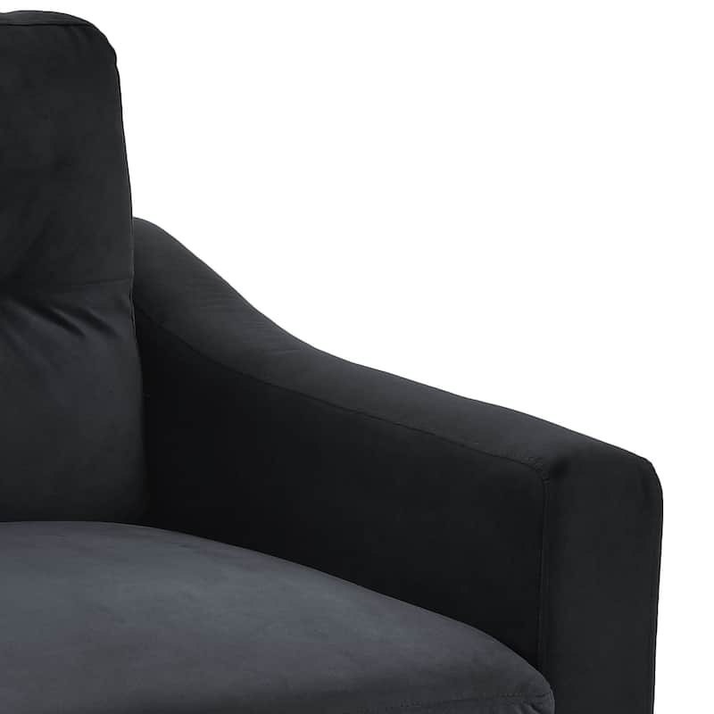 Modern Minimalist Velvet Upholstered Sofa with Plastic Legs