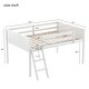 preview thumbnail 4 of 12, Full Size Wood Low Loft Bed Frame with Ladder & Safety Guardrails, Ladder Can be Placed on The Left or Right for Teens, Kids