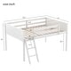 preview thumbnail 15 of 20, Full Size Low Loft Bed with Convertible Ladder, Wooden Sturdy Kids Bed Frame with Safety Guardrails for Bedroom, Grey