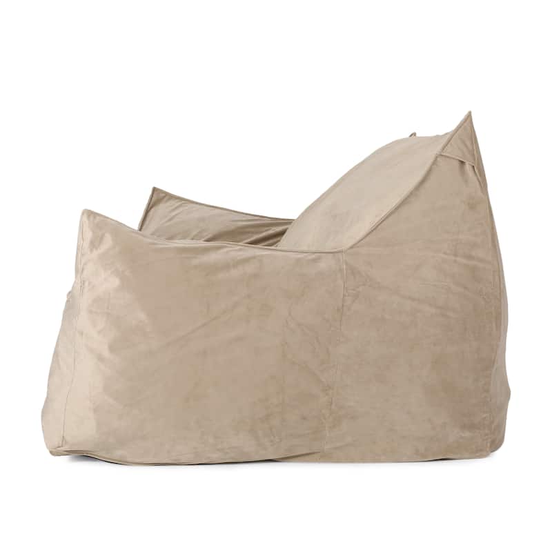 Velie Velveteen 2 Seater Oversized Bean Bag Chair with Armrests by Christopher Knight Home