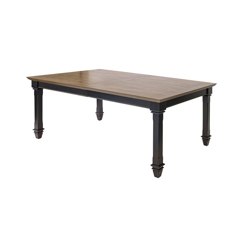 Traditional Wood Kitchen Extension Dining Table, Black - Large