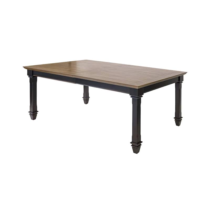 Traditional Wood Kitchen Extension Dining Table and Eight Chairs, Black