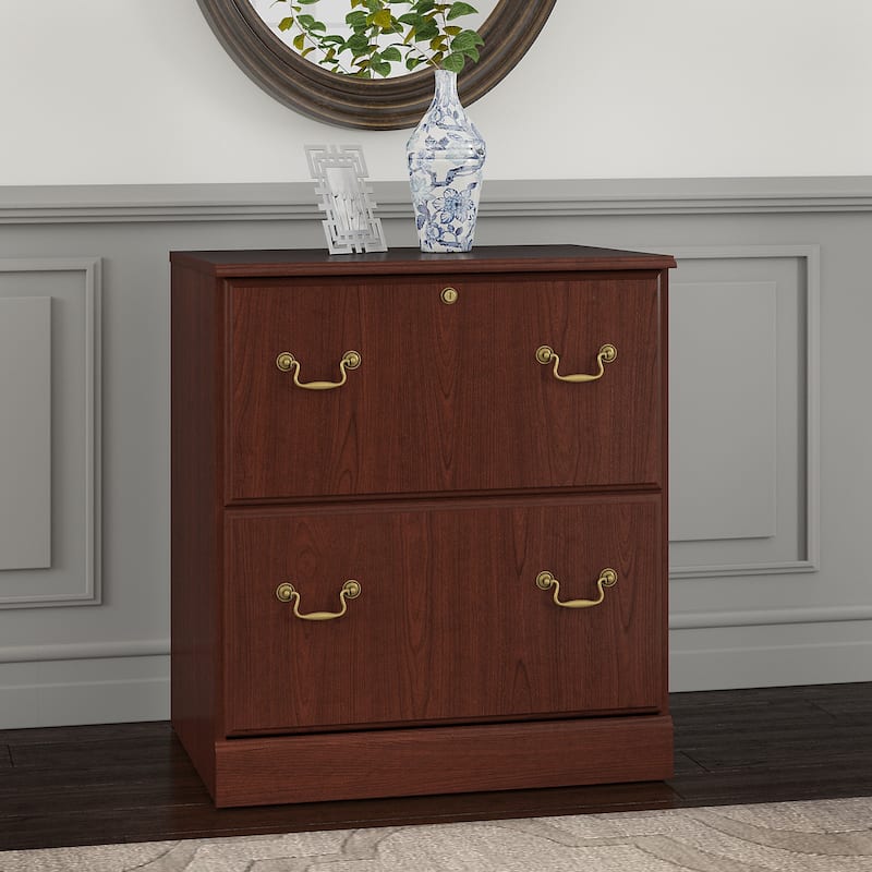 Bush Furniture Saratoga Lateral File Cabinet in Harvest Cherry - Brown