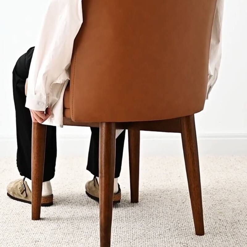 Modern Parsons Dining Chairs with Solid Wood Legs