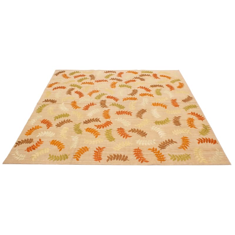 ECARPETGALLERY Flat-Weave Ankara FW Beige Cotton, Jute Kilim - 10'0 x 10'0