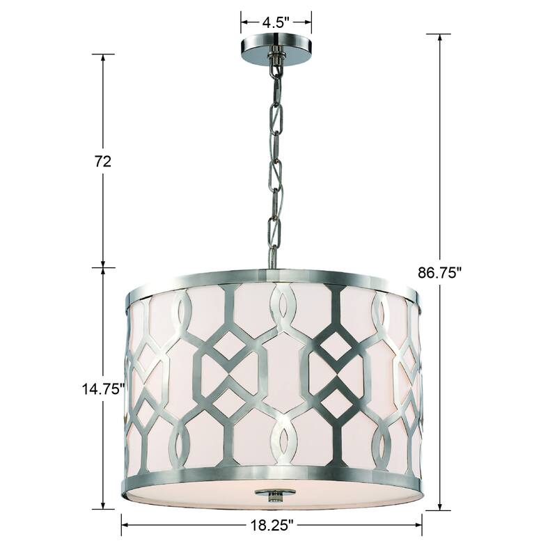 Libby Langdon for Crystorama Jennings 3 Light Polished Nickel Chandelier - 18.25'' W x 15'' H