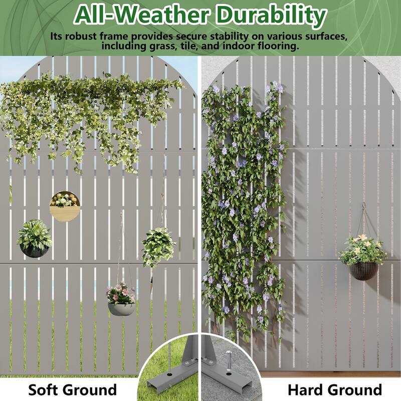 Dovelina 6ft.Outdoor Freestanding Metal Privacy Screen Decorative Garden Fence - 72"x47"