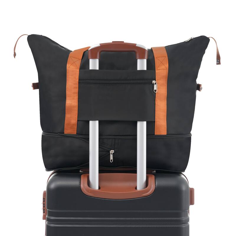 Modern 24" Lightweight Hardshell Expandable Suitcase with TSA Lock and Double Spinner Wheels, Travel Duffel Bag and Toiletry Bag