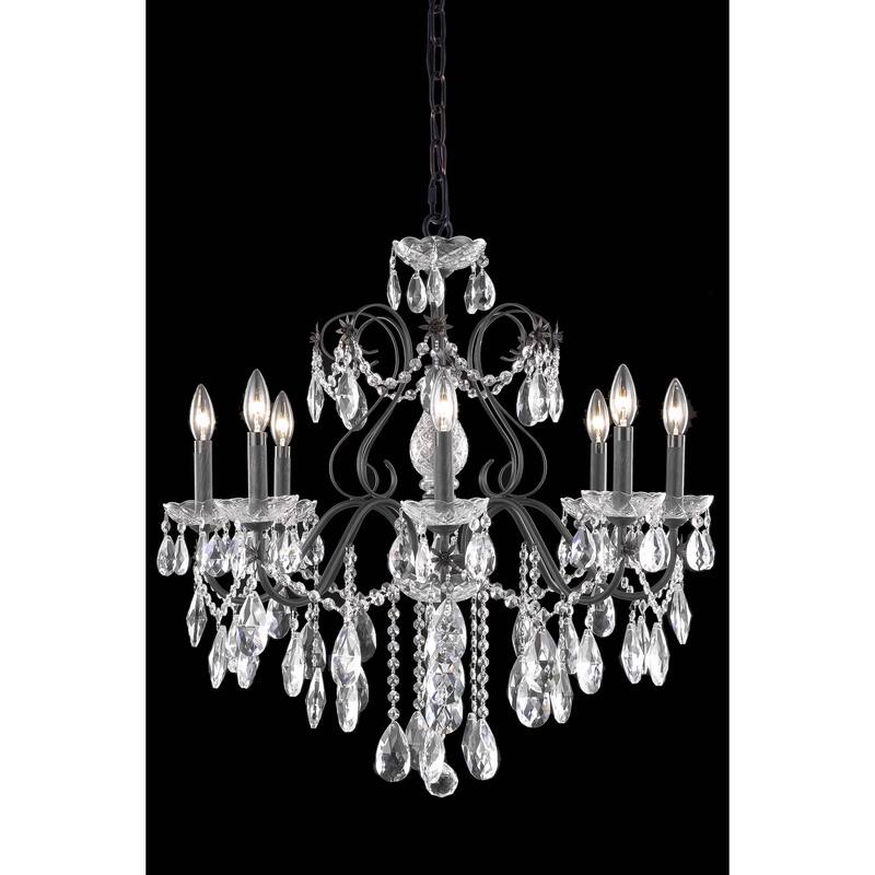 Fleur Illumination Collection Chandelier D:26in H:23in Lt:8 Dark Bronze Finish