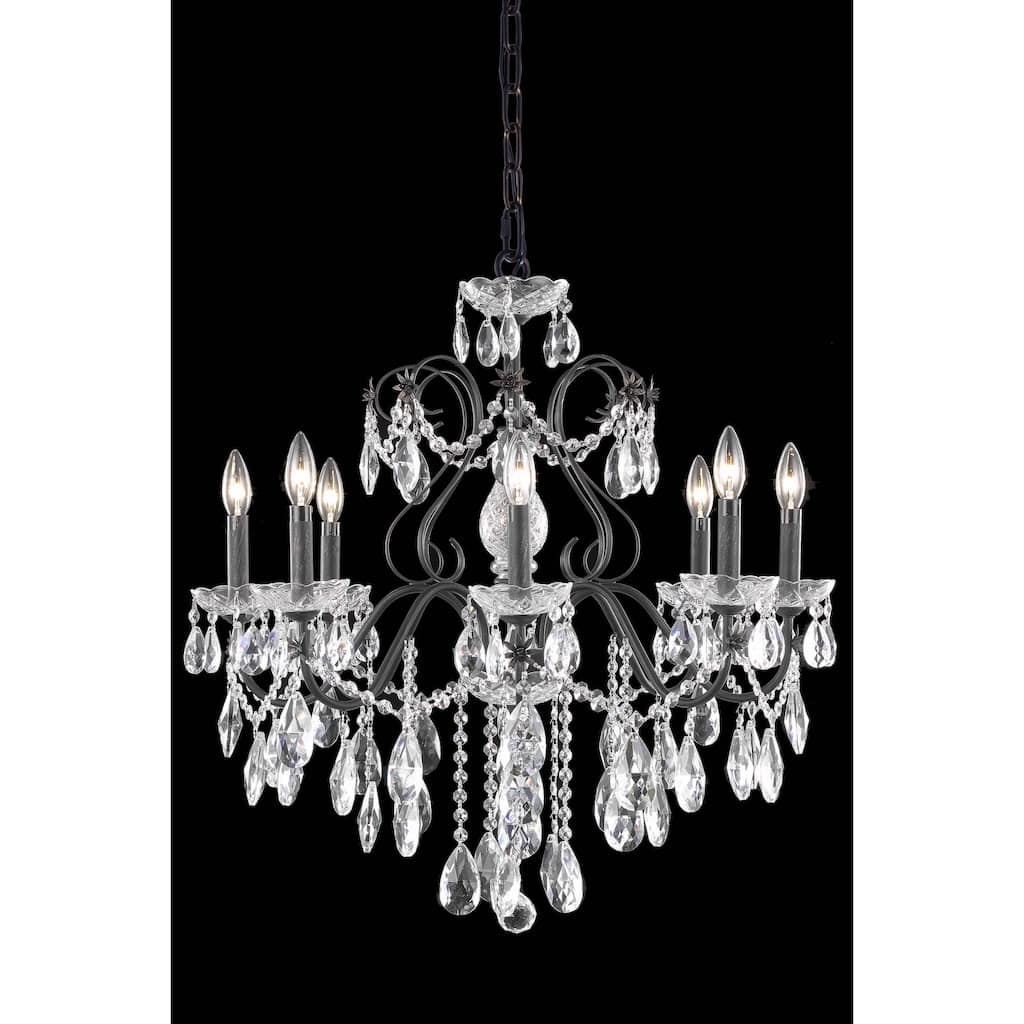 Fleur Illumination Collection Chandelier D:26in H:23in Lt:8 Dark Bronze Finish