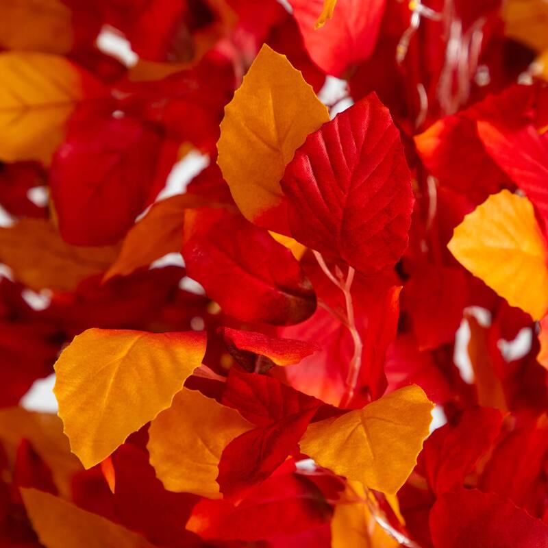 Pre-Lit Maple Artificial Foliage Fall Tree - 5' - Warm White LED Lights