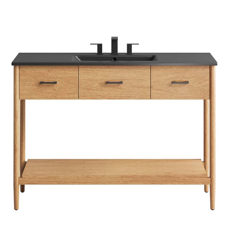 Zaire 18"/24"/30"/36"/48" Bathroom Vanity with Black Sink Top