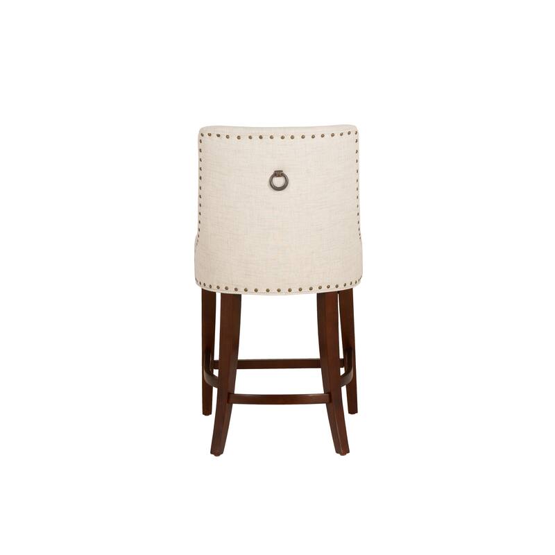 Linon Allard Beige Upholstered 25.5-Inch Counter Stool