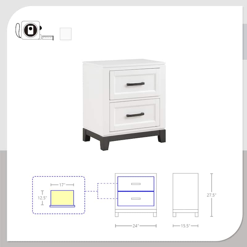 Asa 2-Drawer Nightstand