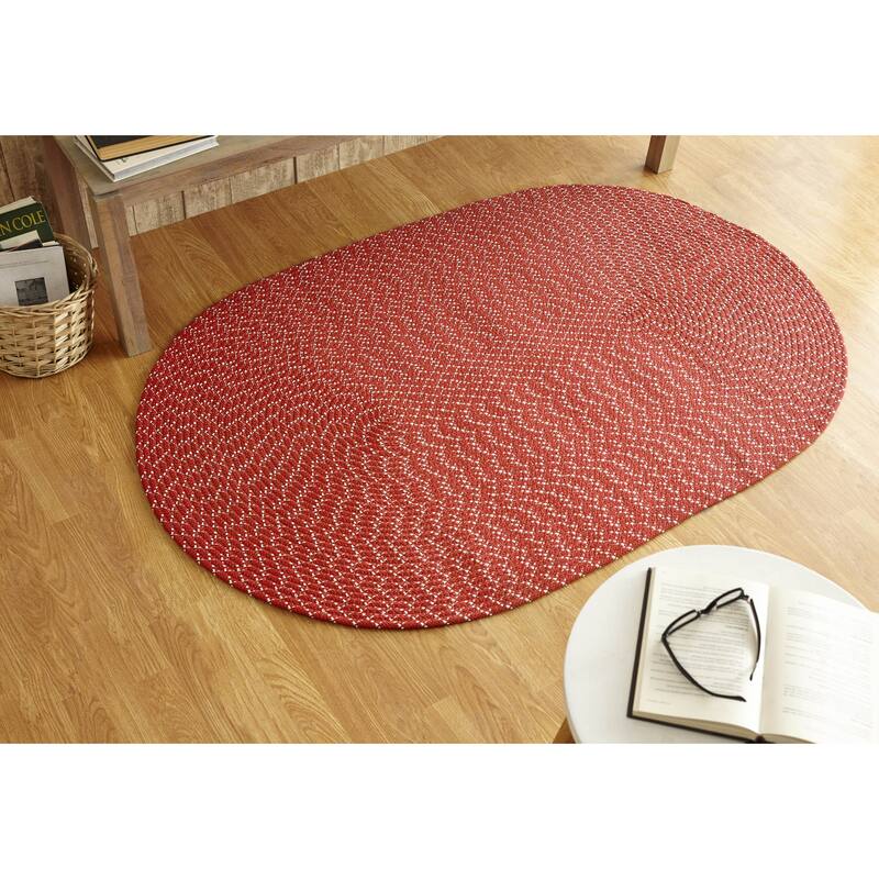 Better Trends Sunsplash Braid 100% Polypropylene Stain Resistant & Double Sided Reversible Indoor-Outdoor Area Utility Rug - 60" x 96" Oval - Red