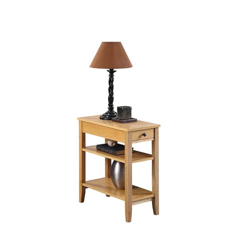 Convenience Concepts American Heritage 1 Drawer Chairside End Table with Shelves