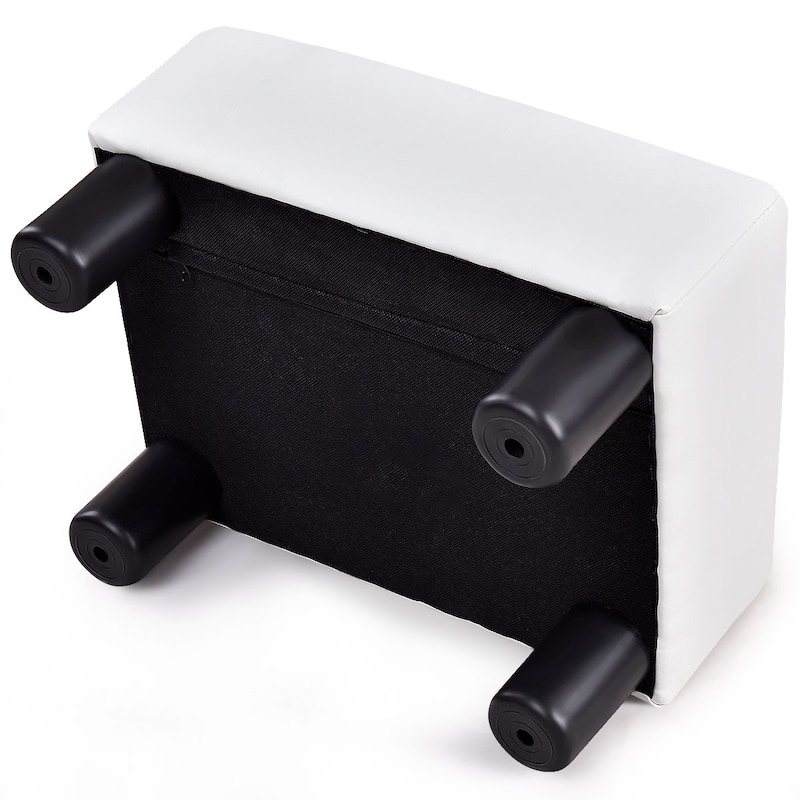Gymax PU Leather Ottoman Rectangular Footrest Small Stool - See Details