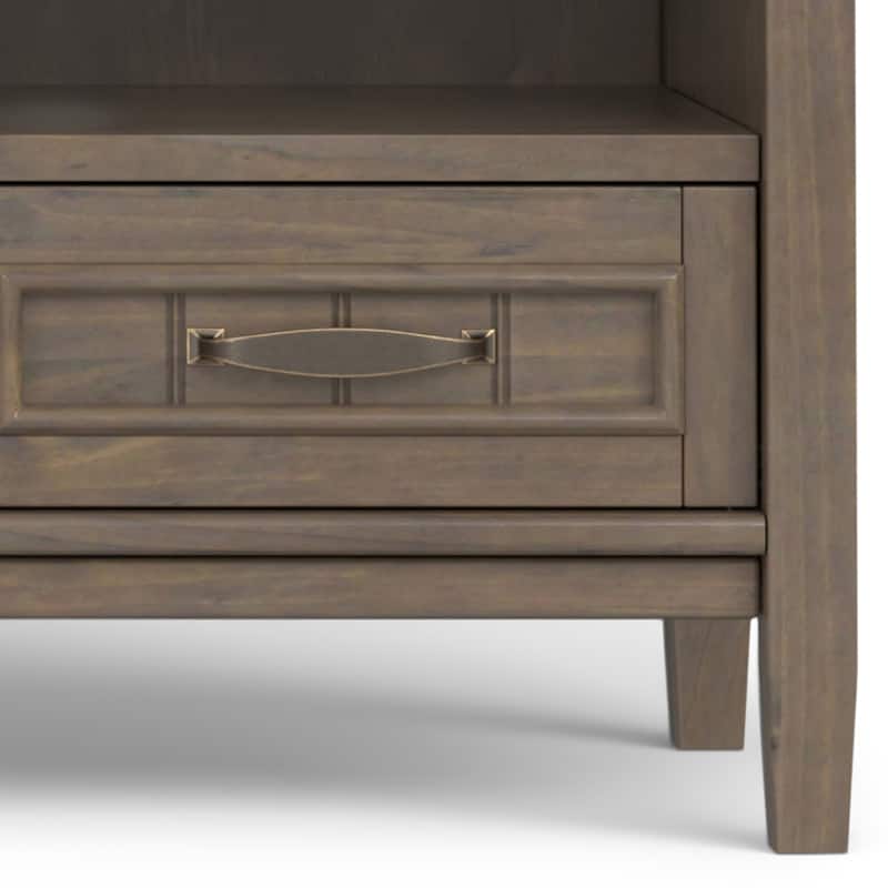 WYNDENHALL Rowan SOLID WOOD 50" Wide Contemporary TV Media Stand in Smoky Brown For TVs upto 55 inches - 16"d x 50" w x 20"h