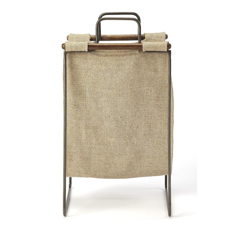 Butler Idaho Burlap & Metal Magazine Basket
