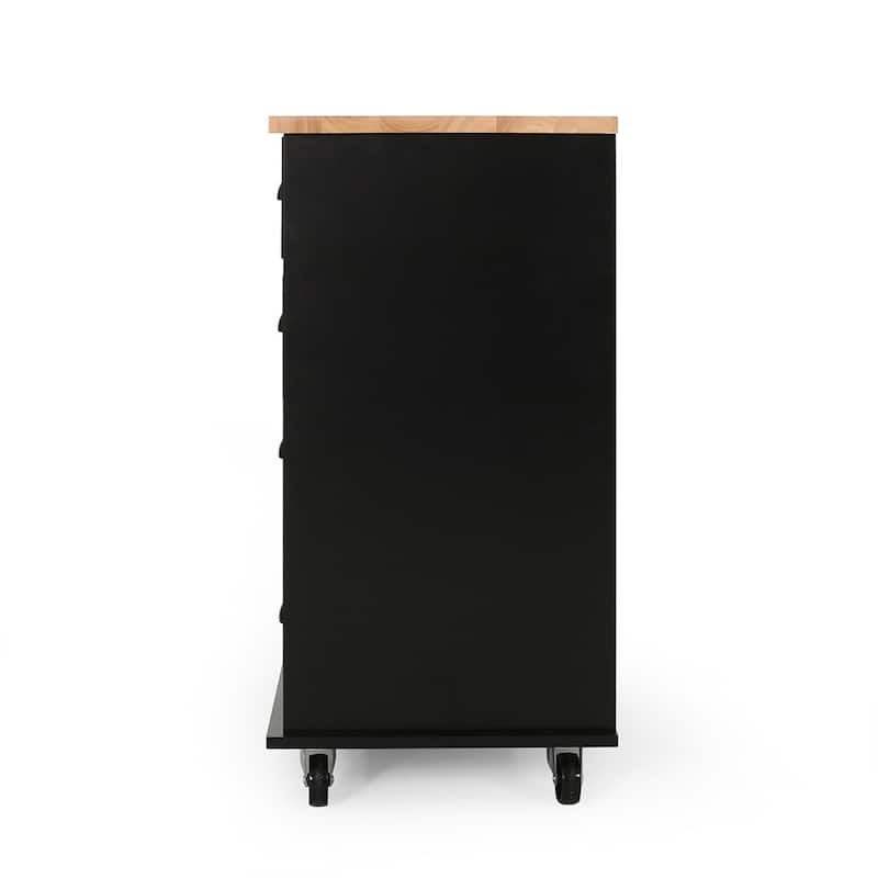 Kitchen Island On Wheels With Door, 2 Drawer, 3 Shelf, 31.5" Width Rolling Kitchen Table With Storage Cabinet