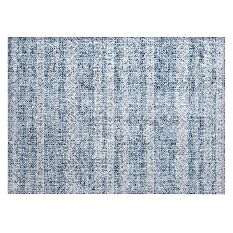 Machine Washable Indoor/ Outdoor Chantille Boho Stripes Rug