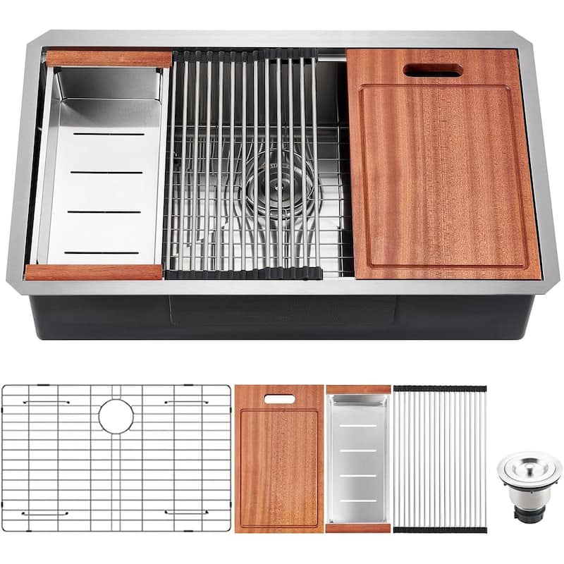 30 Undermount Workstation Sink-30 x 18 Inch Undermount Stainless Steel Kitchen Sink 18 Gauge