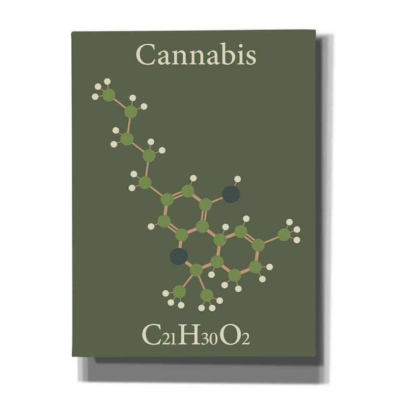 Epic Graffiti 'Cannabis Molecule' Canvas Wall Art - 12x16