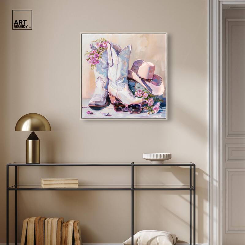 Spring Pink Cowboy Necessities Canvas by Art Remedy