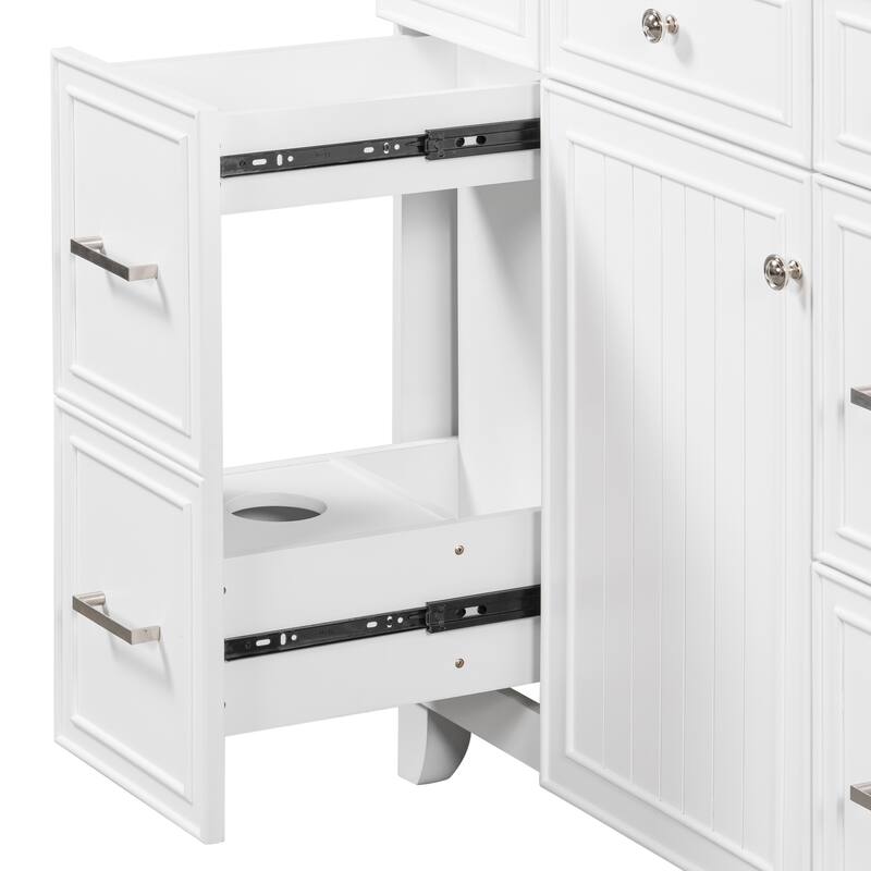 36" Black Bathroom Vanity Cabinet with Single Sink, Soft-Close Door, 3 Drawers, Waterproof Resin Sink