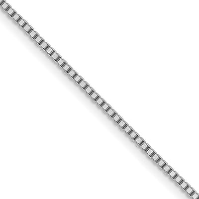 Curata 10k White Gold 0.9mm Box Chain Necklace (Lobster)