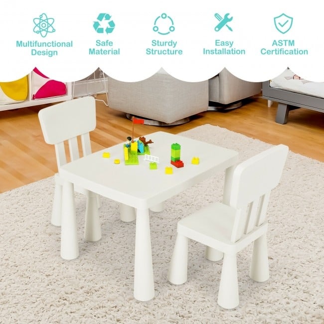 Versatile 3-Piece Children's Activity Table and Chair Set for Creative - table: 30" x 21" x 19"