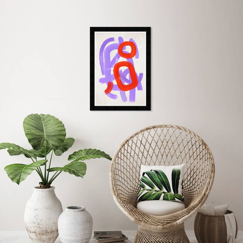 Wynwood Studio Crossing Paths Ii Framed Retro Colorful Abstract Prints