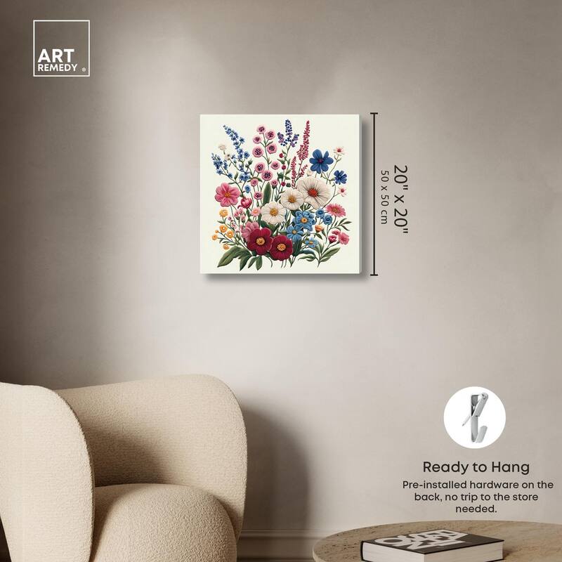 Wildflower Weave Canvas by Art Remedy, Gallery Wrapped